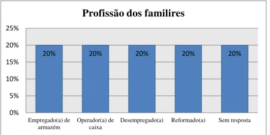 Figura X  –  Profissão dos familiares participantes no estudo 