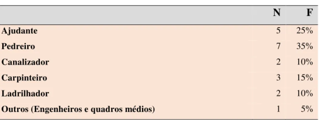 Tabela 4: Categoria Profissional 