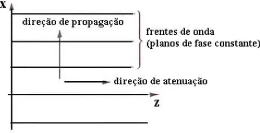 Fig. 3.3 - Onda plana não homogênea. 