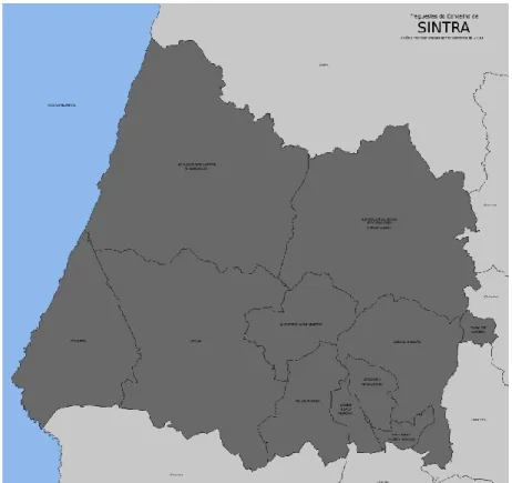 Figura 9. Concelho de Sintra – freguesias após a reorganização administrativa do território de 2013
