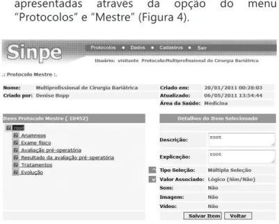 FIGURA 2 - Seleção do protocolo mestre para visualização