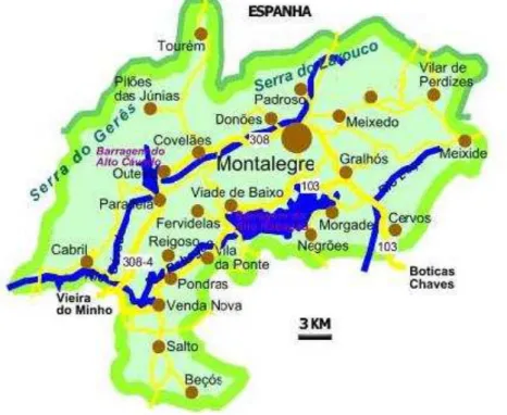 Figura 3 - Mapa do Concelho de Montalegre 
