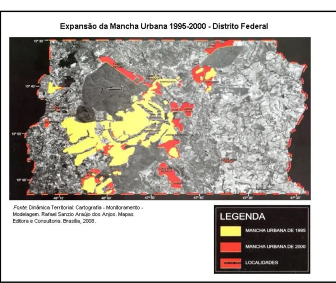 Figura 4.1 - Expansão da mancha urbana do DF (1995 a 2000) 