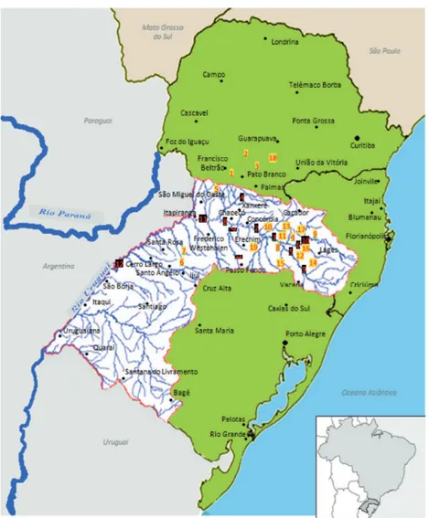 Figura 1 - Mapa da Bacia hidrográfica do Rio Uruguai