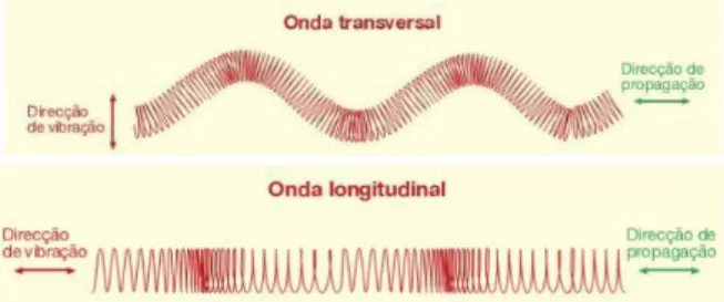 Figura 4.1 – Representação esquemática das ondas transversais e das ondas longitudinais [16]