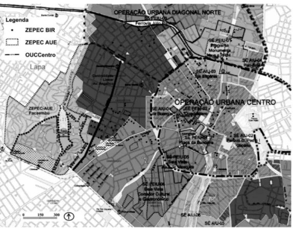 Figura 6.  Plano Regional Estratégico – Subprefeitura da Sé. Mapa 5 - Desenvolvimento  Urbano