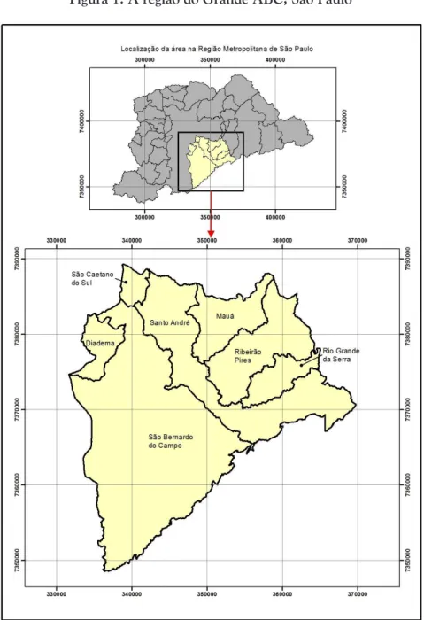 Figura 1. A região do Grande ABC, São Paulo