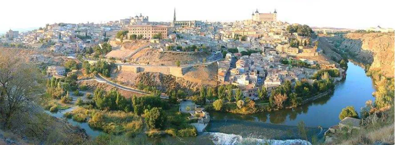 Figura 5 - Cidade de Toledo, Espanha, situada num ponto alto de declives abruptos, usados como defesa  da cidade 9