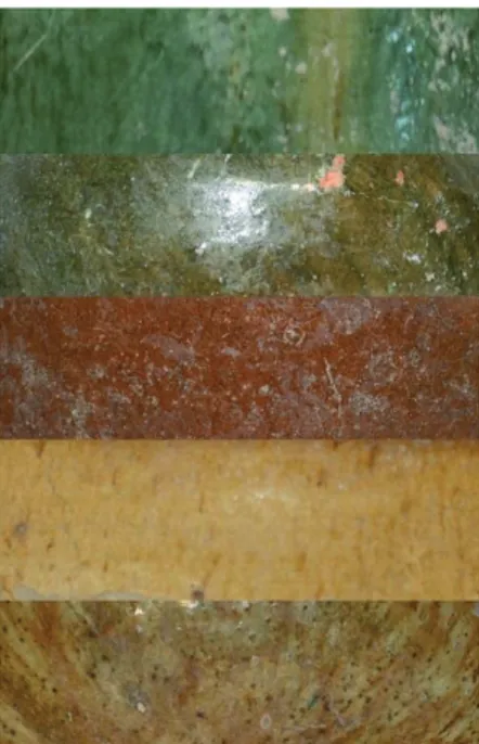 Fig. 1: Different glaze colours from ceramics recovered in Lisbon  