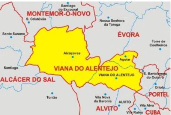 Figura 1 – Mapa do concelho de Viana do Alentejo 