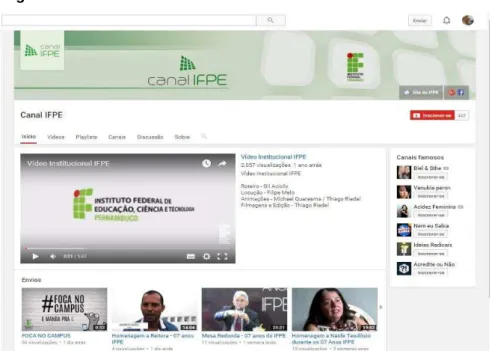 Figura 6 - Print screen do Canal IFPE no Youtube 