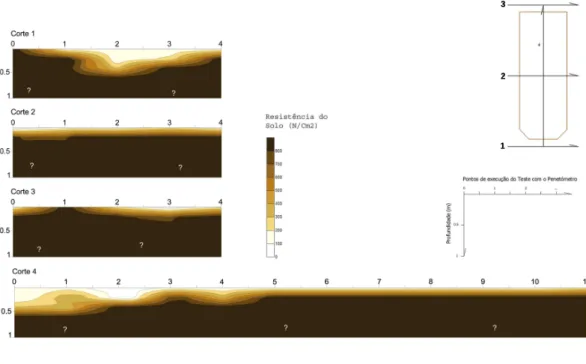 Fig. 11 – Perfis da resistência do solo na parcela RA