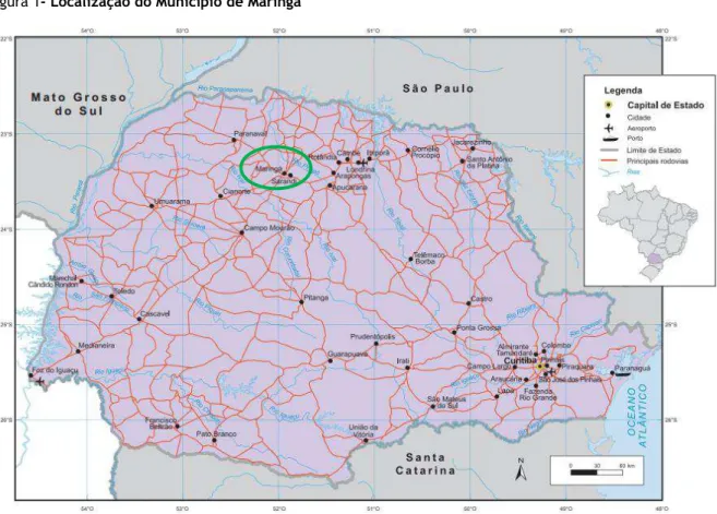 Figura 1- Localização do Município de Maringá 
