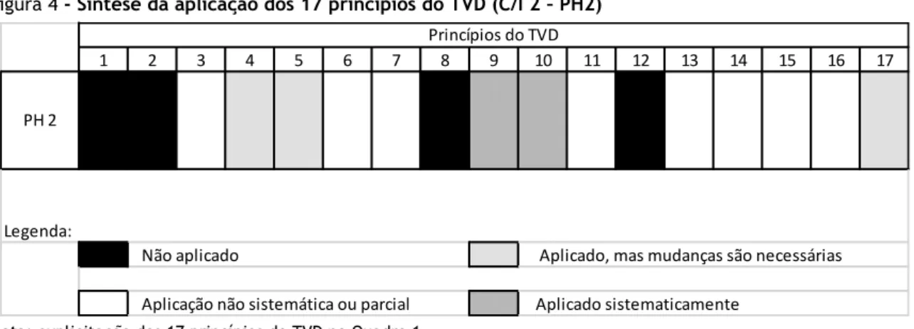 Figura 4 - Síntese da aplicação dos 17 princípios do TVD (C/I 2  – PH2) 