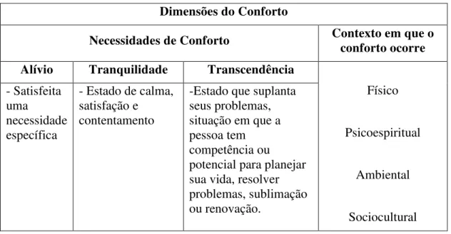 Figura 8  –  Estrutura Taxonômica do conforto. 