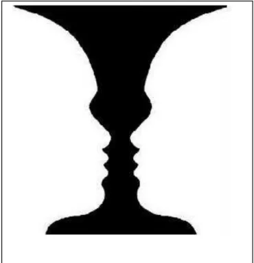 Figura 5 . Exemplo de figura-fundo, vaso de  Rubin. Retirado e adaptado de Gordon (2004)
