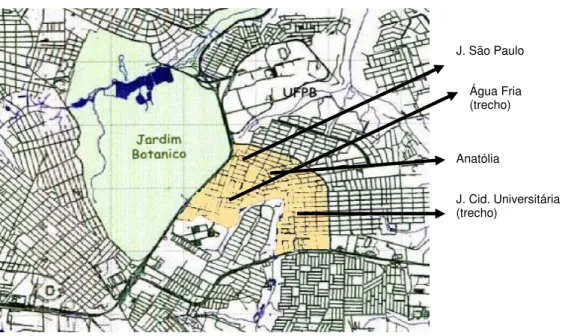 Figura 7-Área dos quatro bairros estudados 