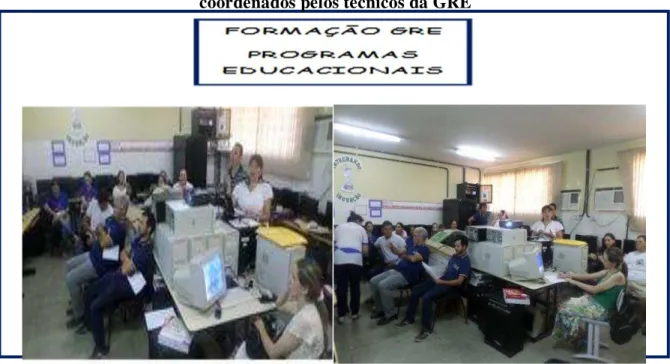 Figura 5 - Momentos de formação com os professores da EREM Alfredo de Carvalho  coordenados pelos técnicos da GRE 