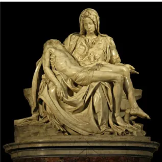 Figura 2 – MICHELANGELO. Pietà. [1498–1499]. 1 escultura em mármore. 1, 74 m x 1,95 m