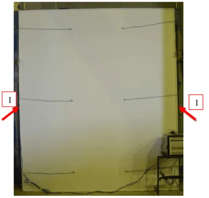 Figura 2 - Trecho da parede 3b com 2,40m de comprimento, com restrição nas laterais, sendo  preparada para ser submetida ao ensaio de ação de calor e choque térmico