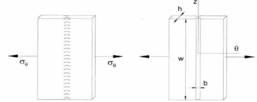 Figura 6.8: Pormenor da parede do tubo procurando evidenciar a estricção localizada que se desenvolve segundo a direcção axial do tubo [30] .