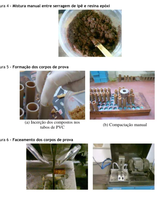 Figura 4 - Mistura manual entre serragem de ipê e resina epóxi 