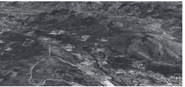 Fig. 2 Excerto da Carta Geológica Simplificada do  Parque Natural da Serra da Estrela, escala 1:75.000,  com localização do sítio