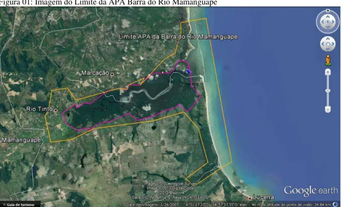 Figura 01: Imagem do Limite da APA Barra do Rio Mamanguape 