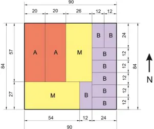 Figura 3 – Exemplo de configuração de tipologia de quadra quanto à forma e à densidade  Nota: Legenda: 