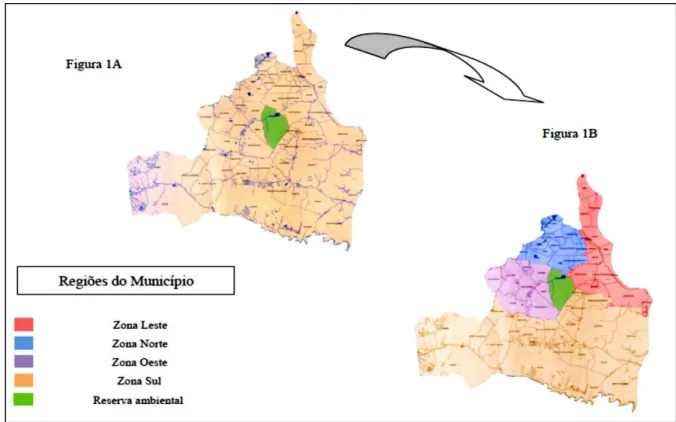 Figura 1 - Mapa do município de João Pessoa, PB por regiões geográficas 