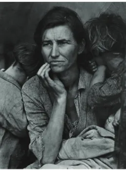 Ilustração 11 - Man on hoisting ball Empire State Building, 1931,                               Ilustração 12 - Migrant Mother, 1936, Dorothea Lange 55 Lewis Hine  56           