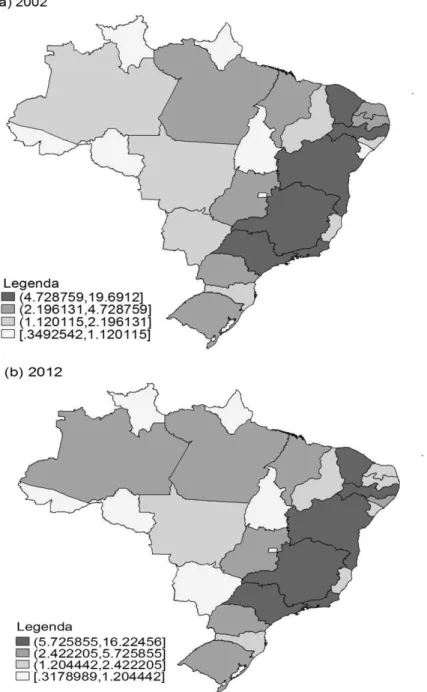 Figura 2- Brasil: Distribuição de jovem “nem-nem” por unidade federativa, em percentual