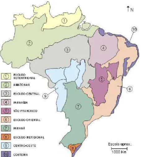 Figura 2.2: Províncias hidrogeológicas brasileiras. 