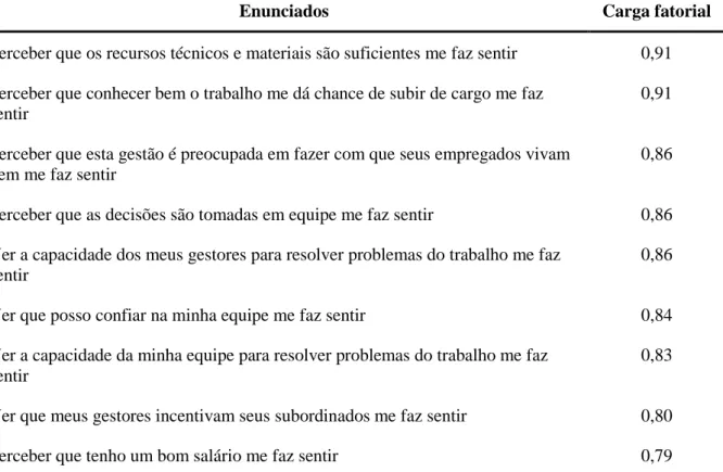 Tabela  7  –   Características  psicométricas  do  Fator  4:  Satisfação  com  o  suporte  organizacional entre os profissionais de saúde que atuam na ESF em João Pessoa  - PB,  Brasil, 2011