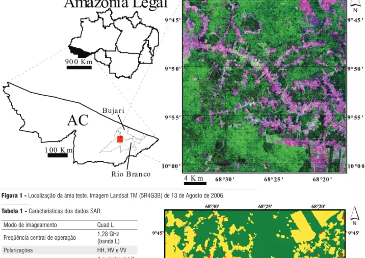 Figura 2 - Mapa de desflorestamento da área teste produzido pelo PRODES/2006. A classe  resíduo corresponde a erros de omissão do mapeamento do PRODES