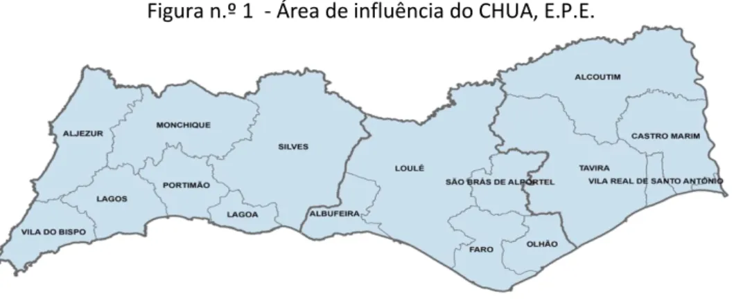 Figura n.º 1  - Área de influência do CHUA, E.P.E. 