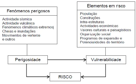 Figura 1. Modelo concetual do risco (adaptado de Panizza, 1990) 