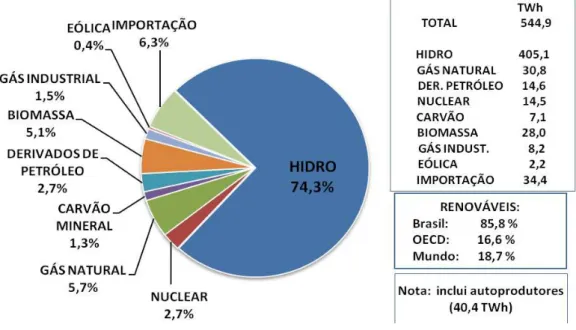 Figura 8 - Matriz Eletroenergética do Brasil em 2010 