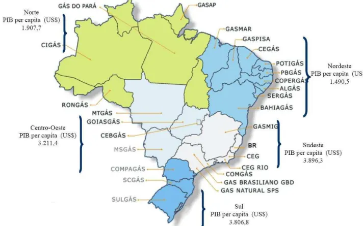 Figura 2. Companhias Distribuidoras de Gás Natural 