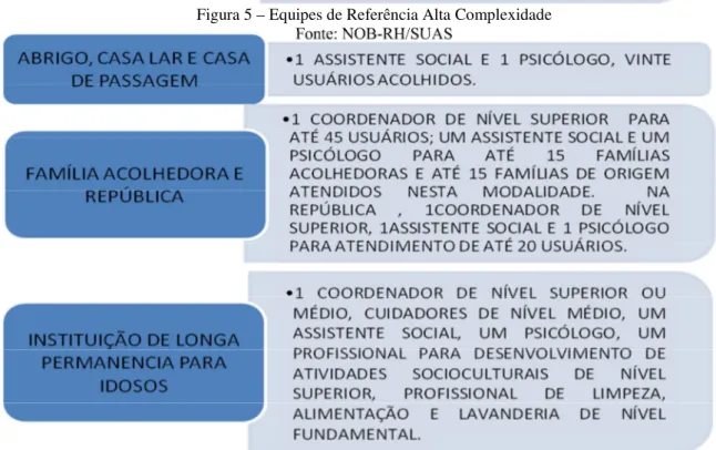 Figura 6 – Equipes de Referência Alta Complexidade – Vinculados   Fonte: NOB-RH/SUAS 