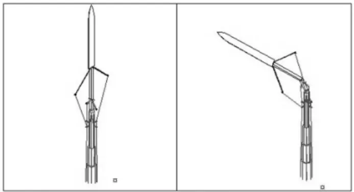 Figura 6 - Detalhe do sistema de corte articulado da colhedora de babaçu: 