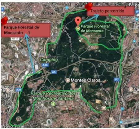 Fig. 5: Parque Florestal de Monsanto  Fonte: Google Maps 