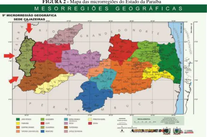FIGURA 2 - Mapa das microrregiões do Estado da Paraíba 