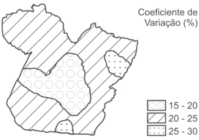 Figura 3 - Variação da precipitação anual na localidade de Fazenda Bela Vista em relação à curva normal