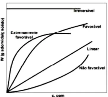 Figura 5 - Formas de isotermas de adsorção. 