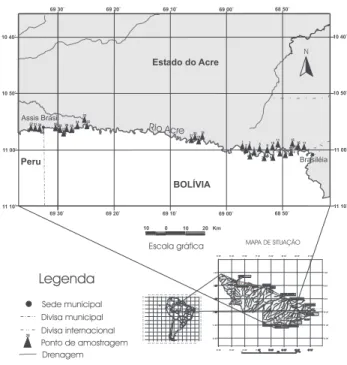 Figura 2 - Mapa de localização dos pontos de amostragem.