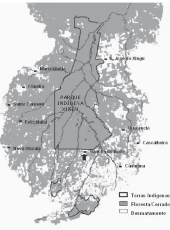 Figura 1 - Cobertura vegetal da Bacia do Rio Xingu, incluindo as