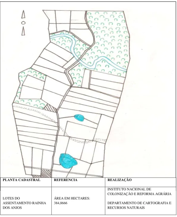 Figura 5- Carta Imagem Assentamento Rainha dos Anjos- Sapé (PB)  Fonte: INCRA, 2010- Adaptação: Rômulo Panta, 2015 