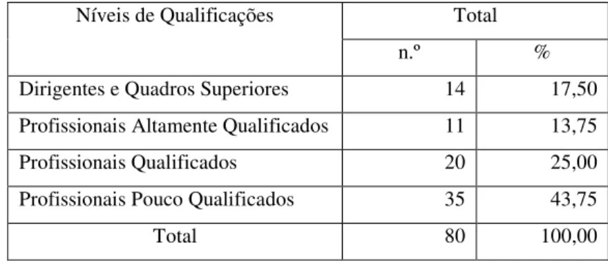 Tabela 9: Estrutura de qualificações dos recursos humanos com vínculo permanente ou contrato a termo certo  na empresa 