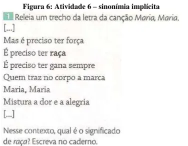 Figura 6: Atividade 6  –  sinonímia implícita 